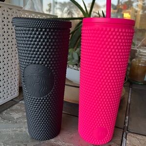 Starbucks Black and simple modern Pink Studded Tumblers